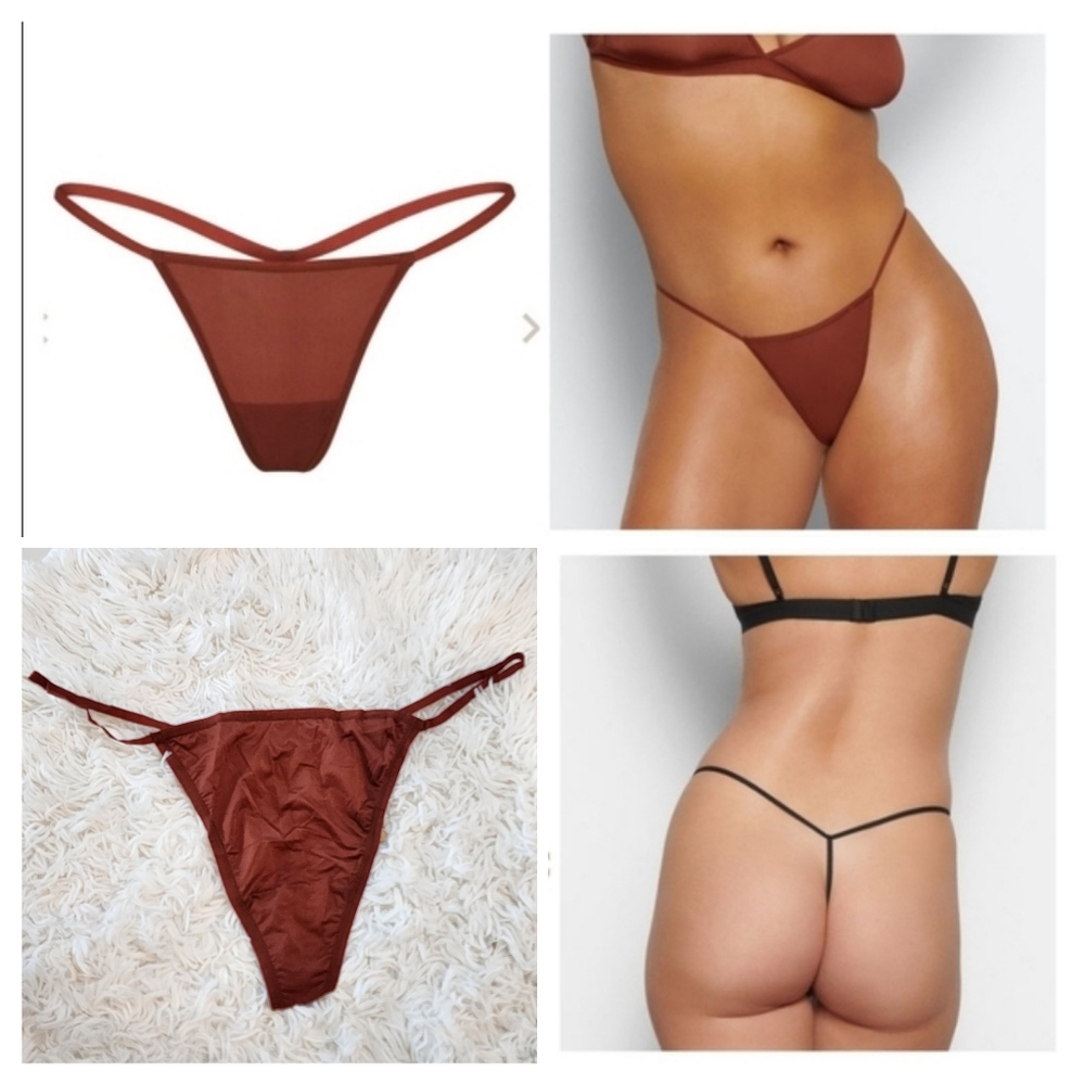 Skims JELLY SHEER T-STRING Thong/ SAFFRON 3X, 4X NWT